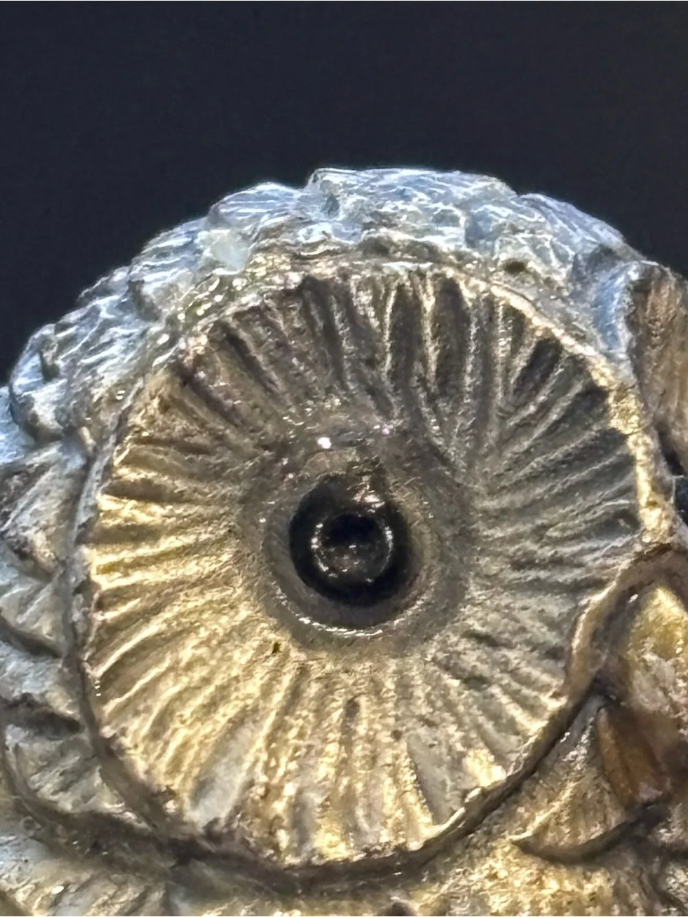 Vintage Peltro Italy Pewter Owl Figurine with Black Glass Eyes